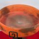 Art deco pâte de verre signed lorrain with wrought iron base, dlg by majorelle
