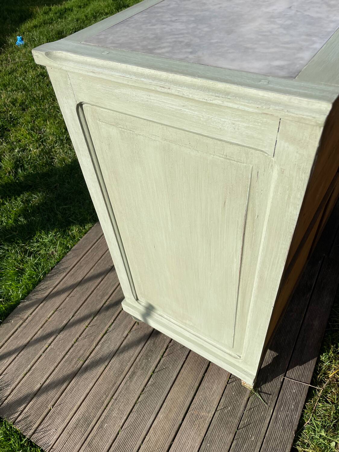Meuble de barbier 1900 vert céladon