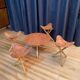 Safari stools & table set, 1970s, set of 5