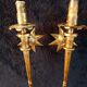 splendid set of gilded iron wall sconces by Gilbert Poillerat