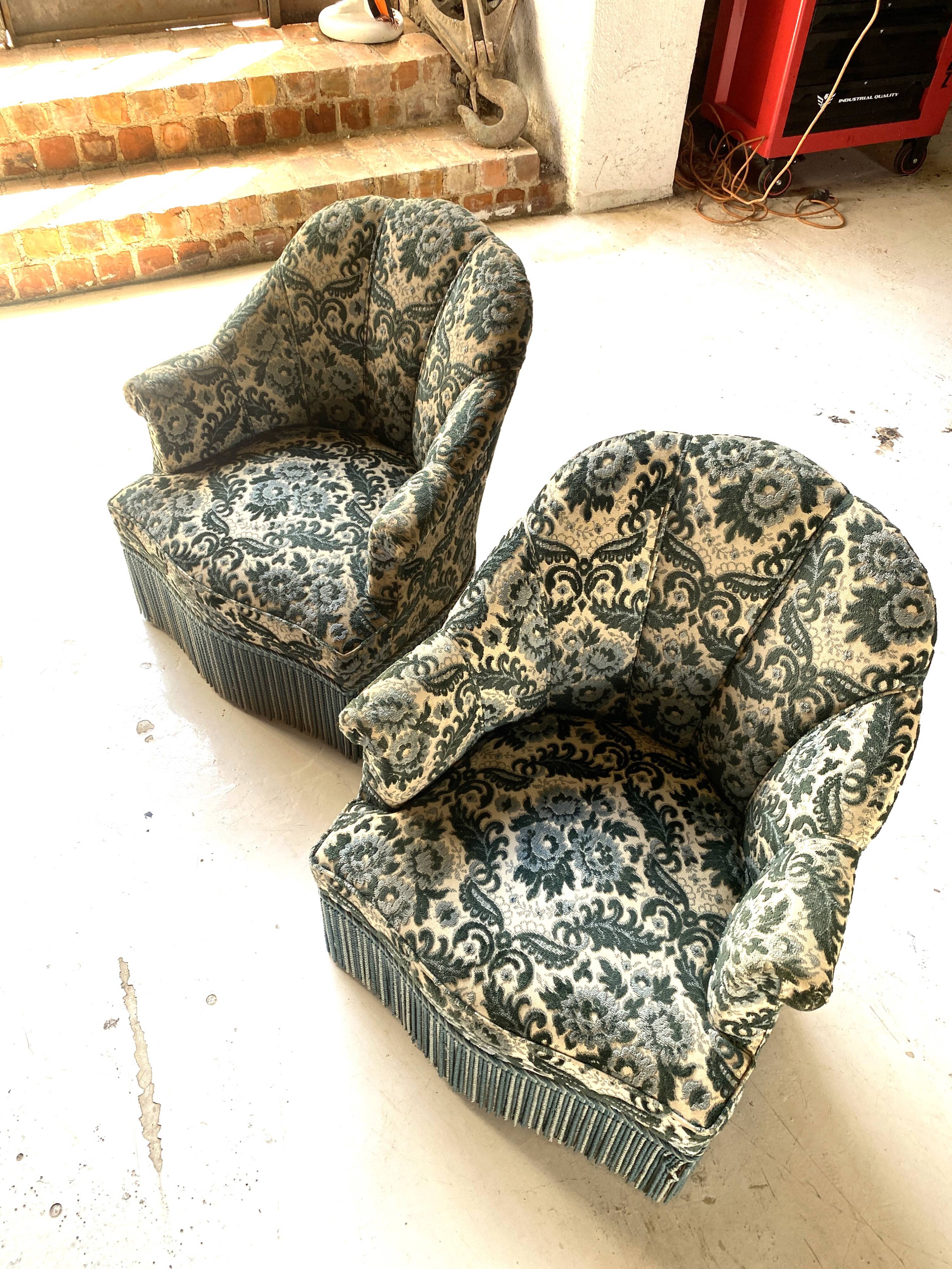 Pair of toad armchairs