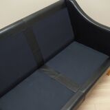 Canapé en cuir noir, design danois, années 1970, fabrication : Hurup Møbelfabrik