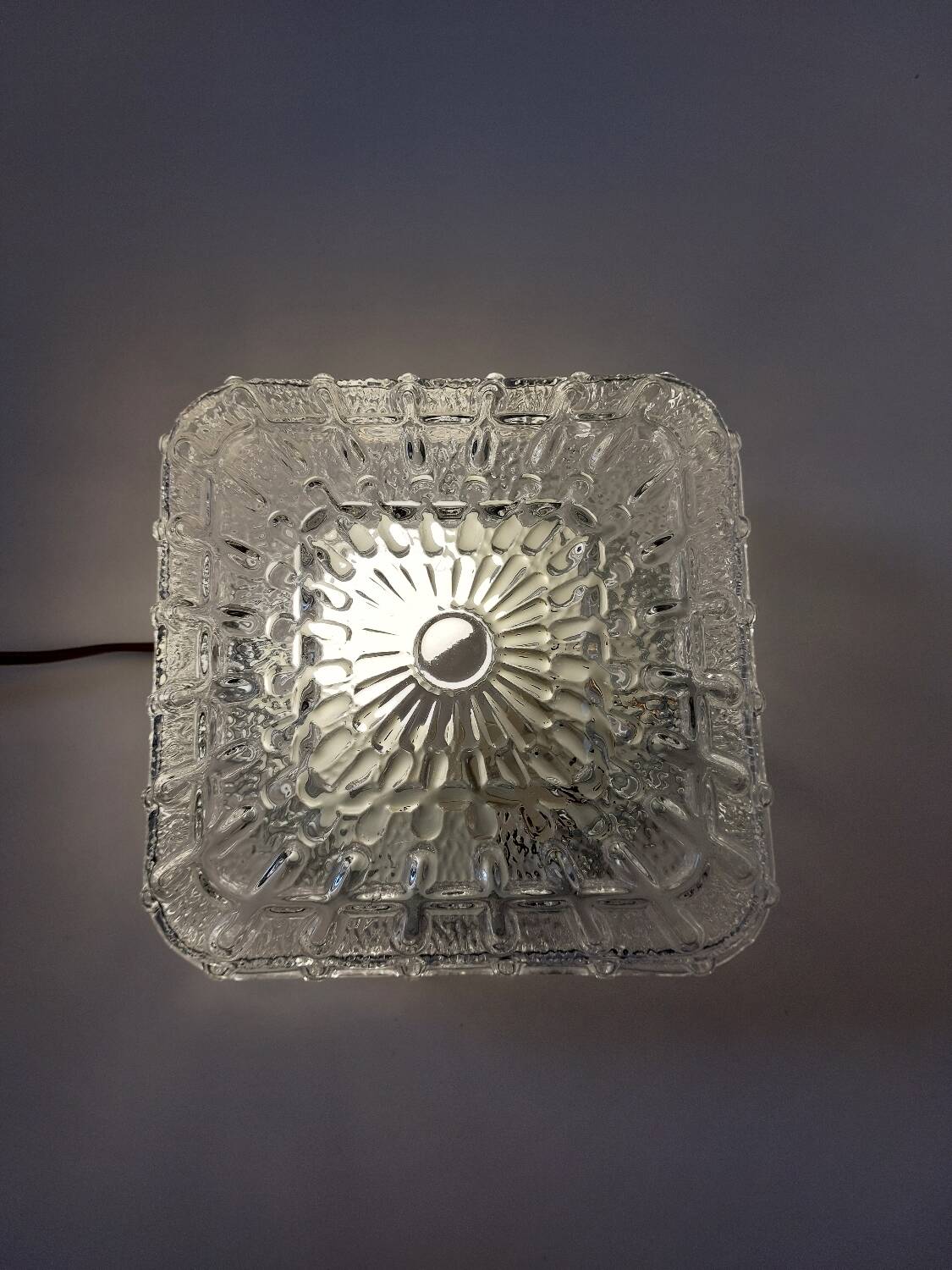 Plafonnier applique verre minimaliste 1970/ 1980