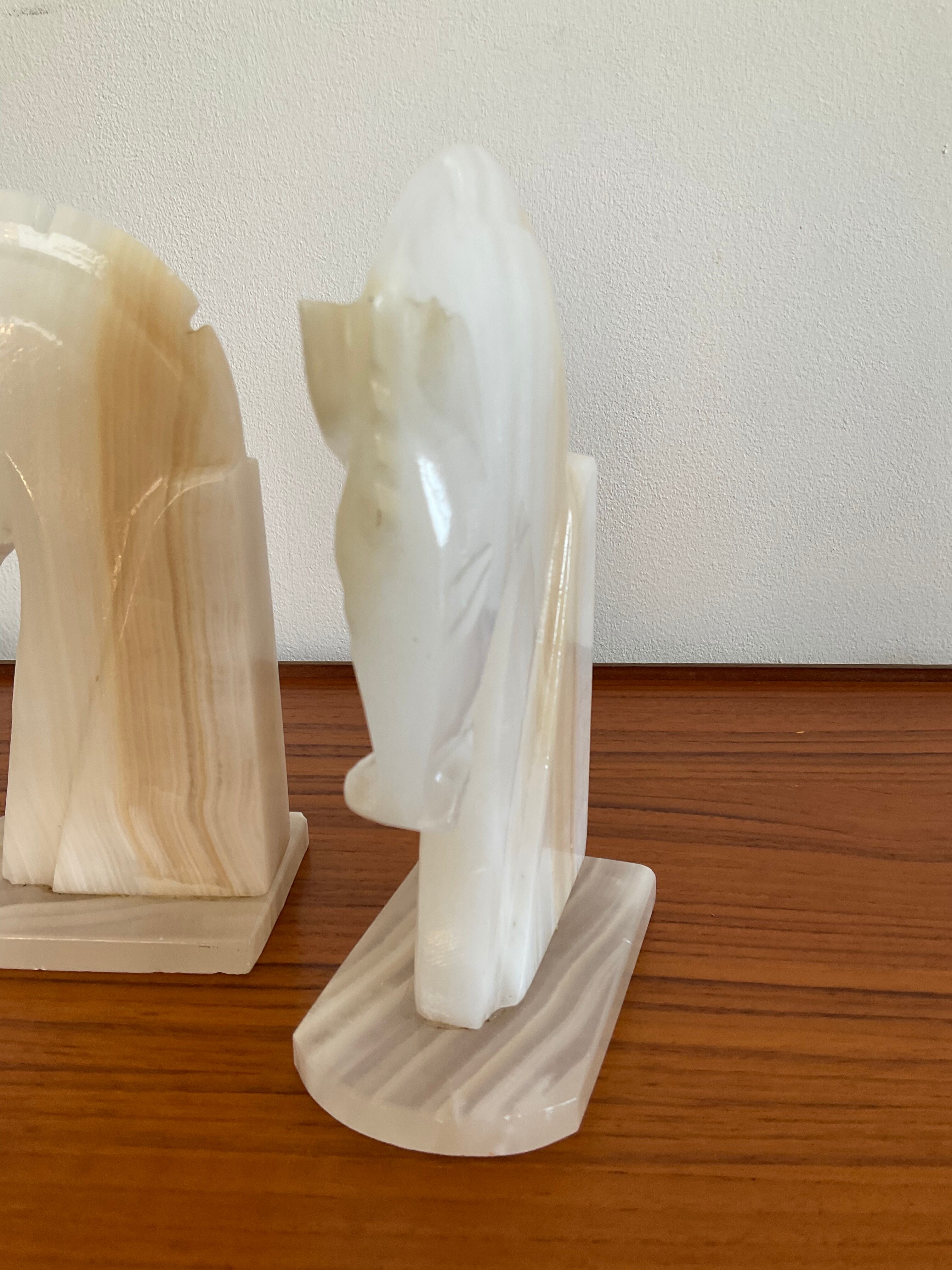 Pair of horse bookends in onyx 70s