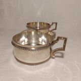 Duo of chocolate cups in silver metal