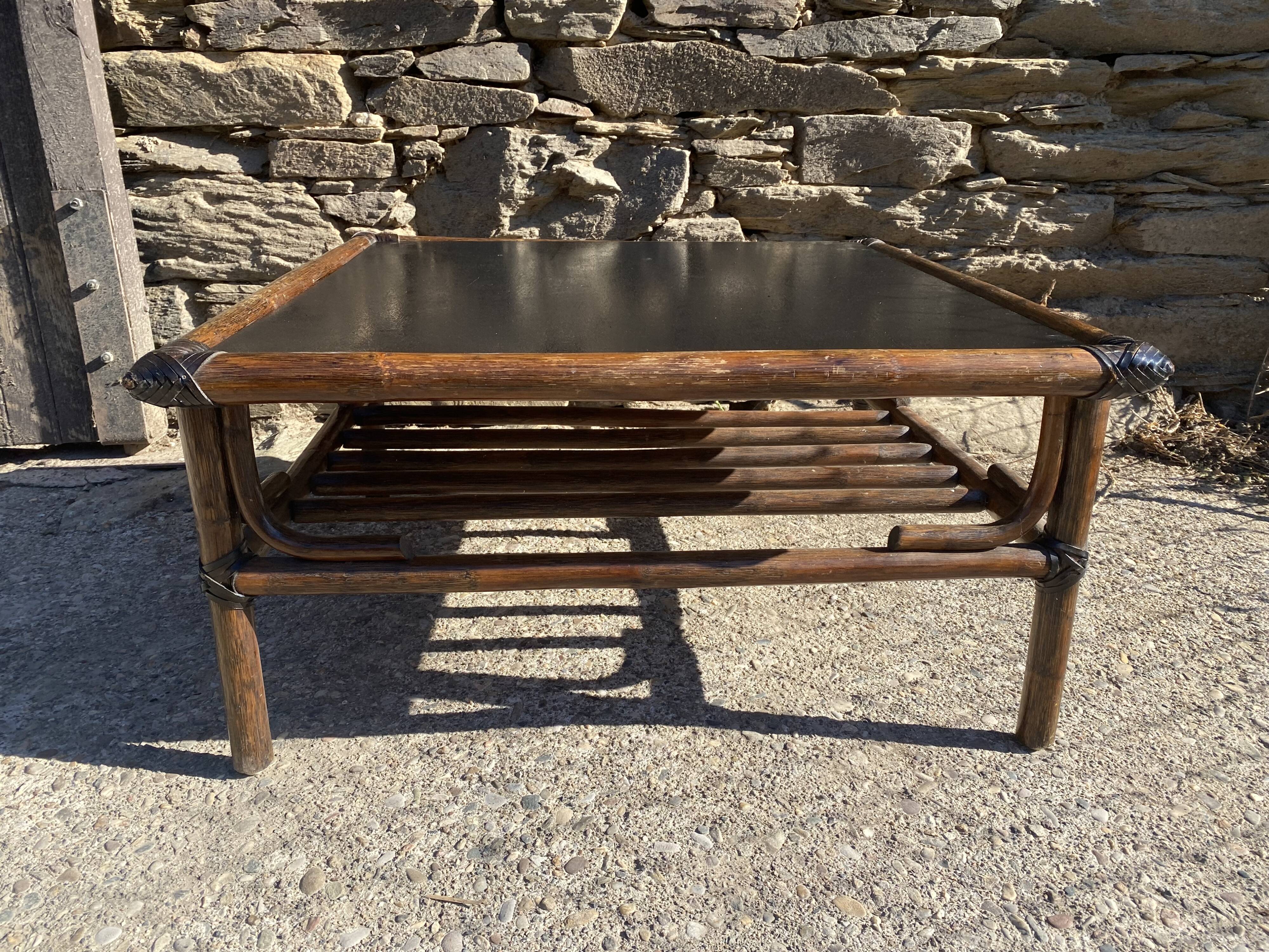 Vintage bamboo coffee table