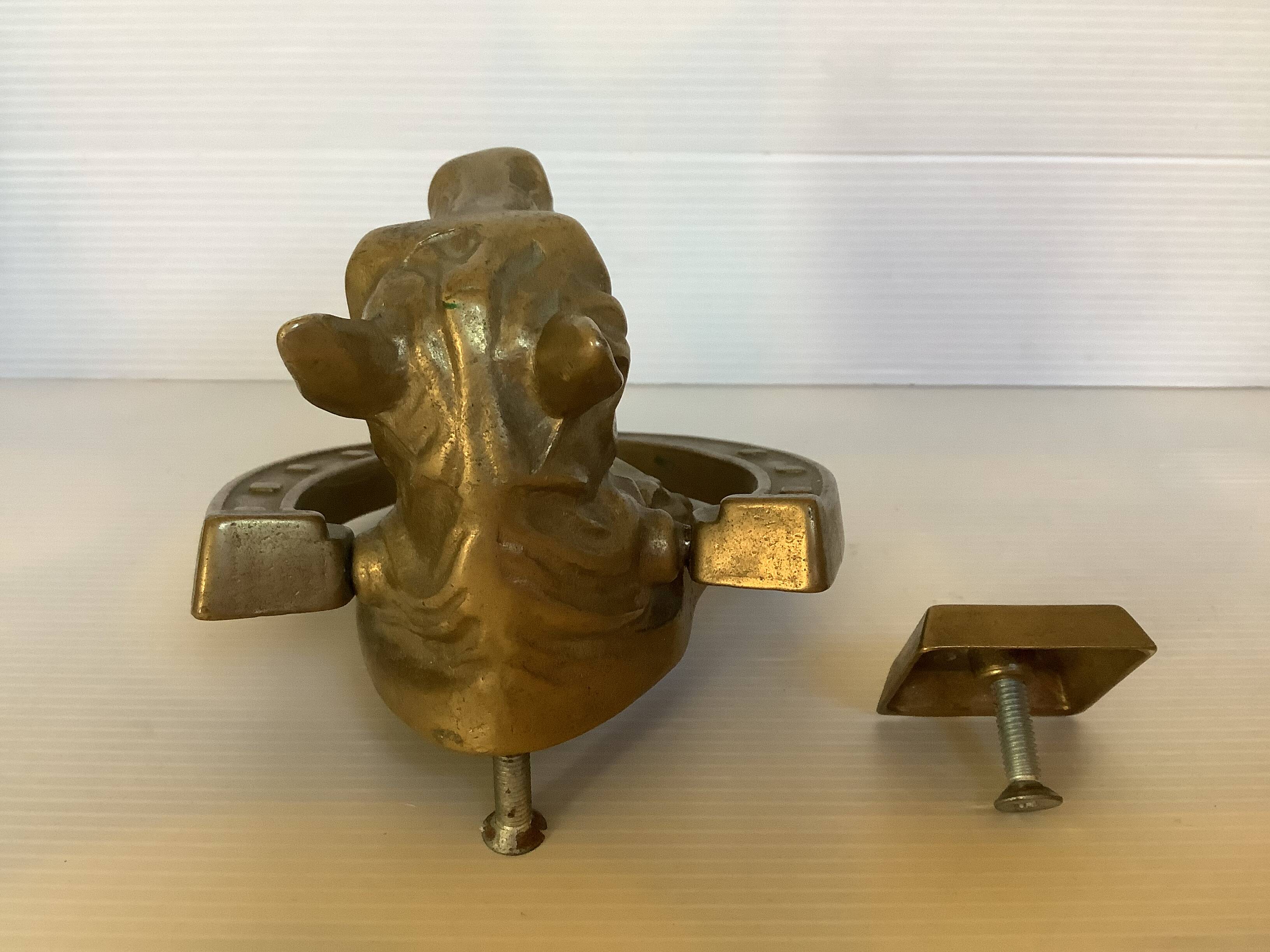 Brass horse door knocker