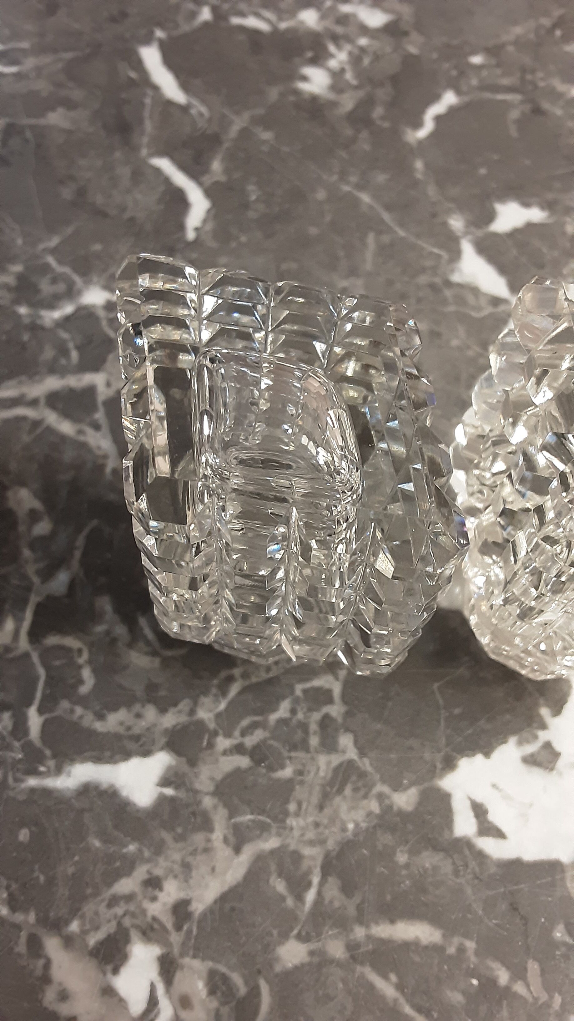 Cut crystal pepper salt shaker - vintage