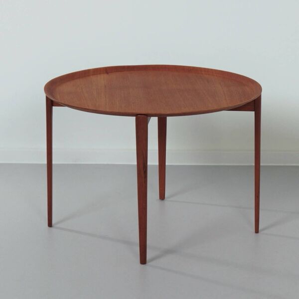 TABLE BASSE RONDE PAR HANS OLSEN POUR VISKADALENS MÖBELINDUSTRI, ANNÉES 1960   SCANDINAVE MODERNE