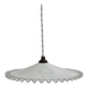 Pleated opaline pendant light