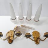 Pair of vintage bronze wall lamps house Libéros 1950