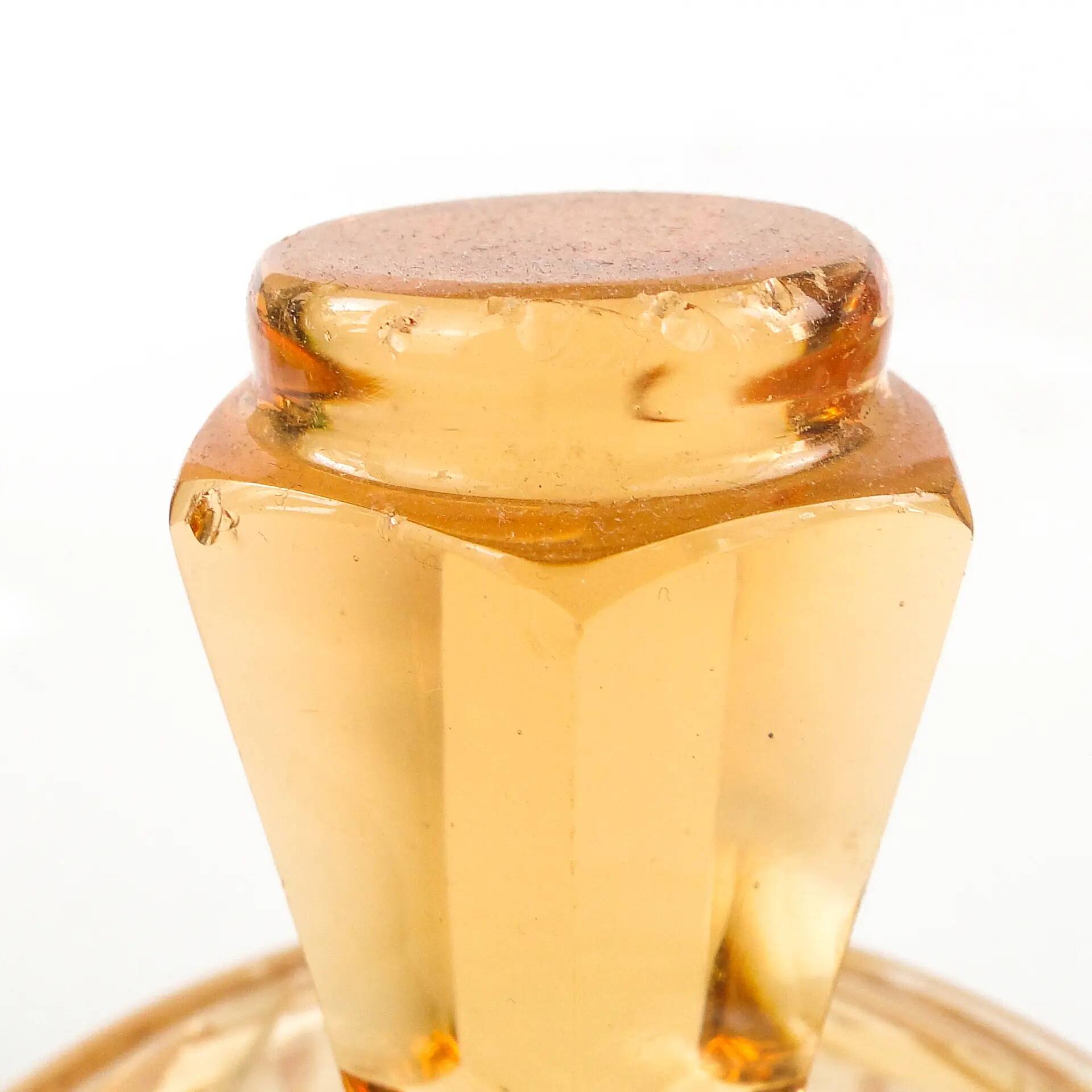 Art deco bonbonniere, orange glass, Poland, 1930s