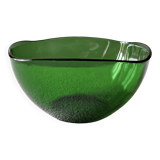 Vintage emerald green salad bowl made in France.