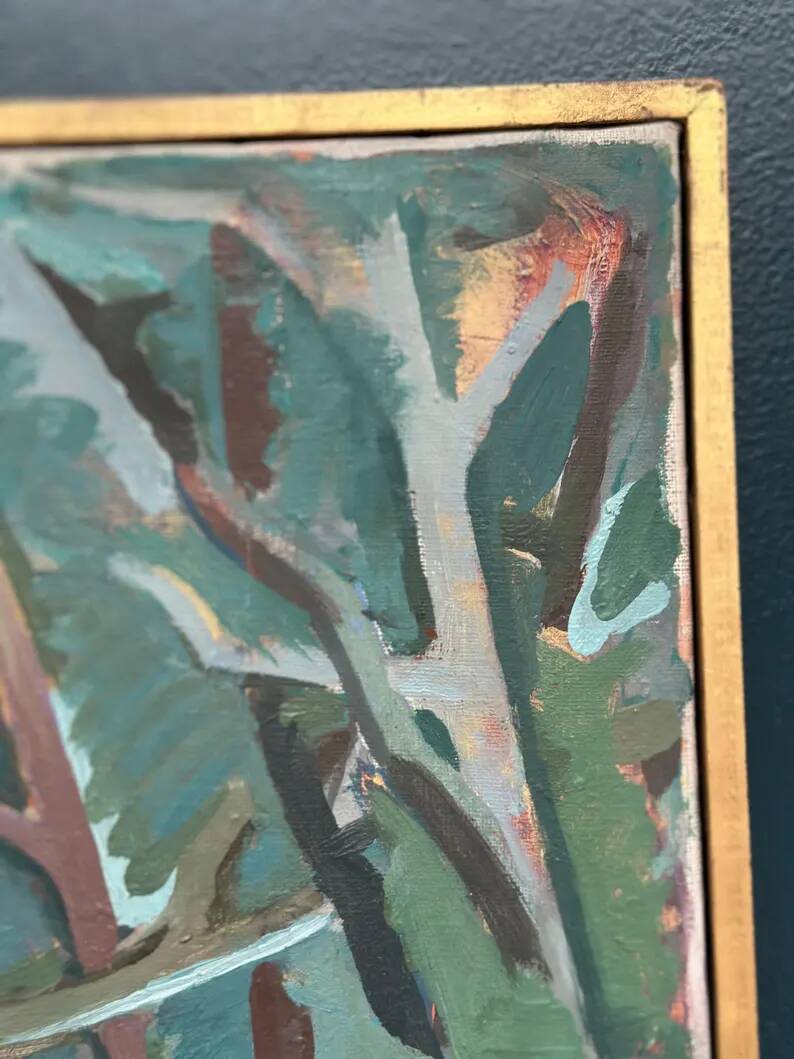 Original Swedish Oil on Canvas – “Forest” by Thure Lindskoog – Signed – Vintage & Framed – 44 × 32 cm (17.3" × 12.6")