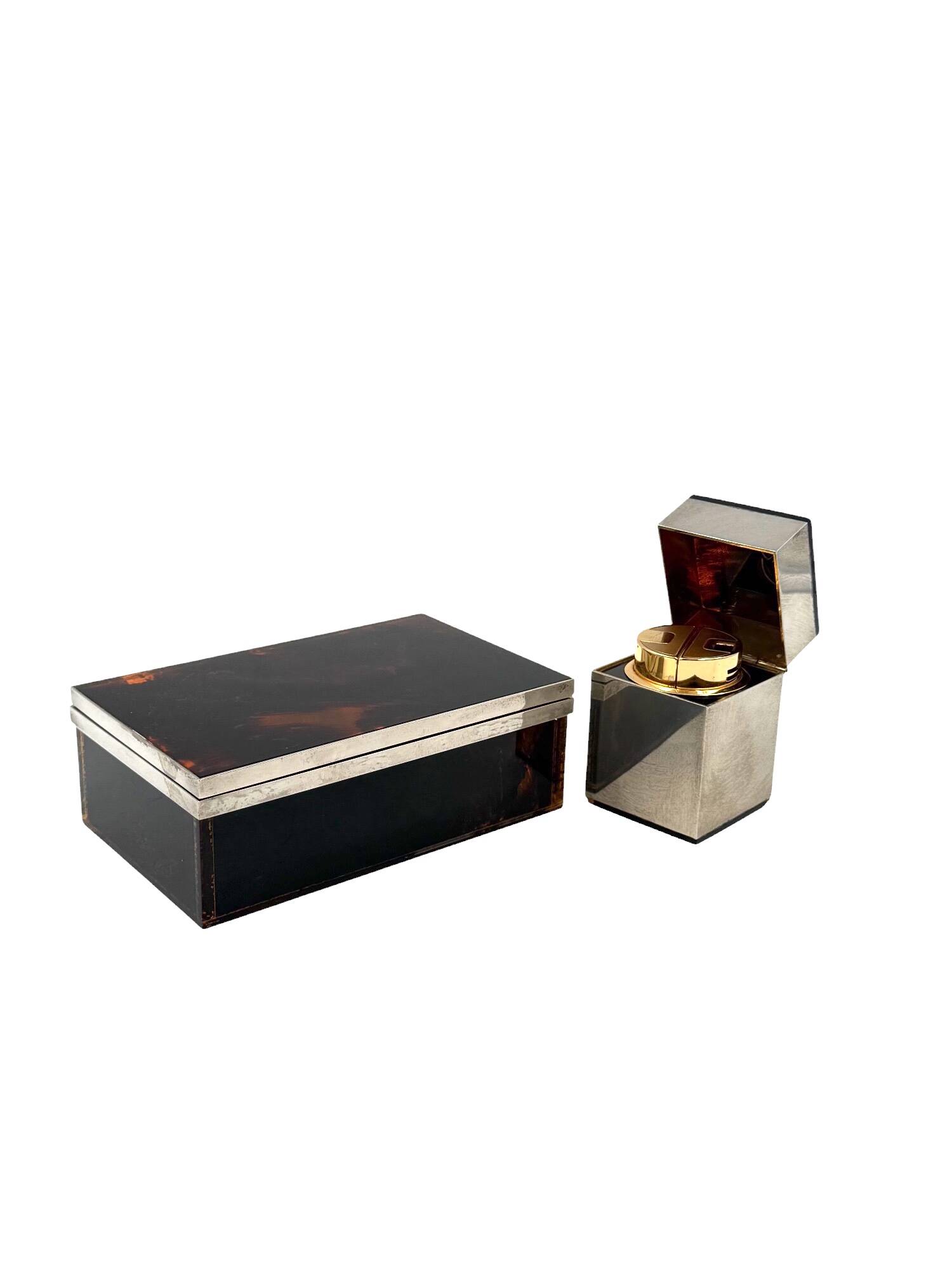 Hollywood regency luxury smoking set, Italy 1970