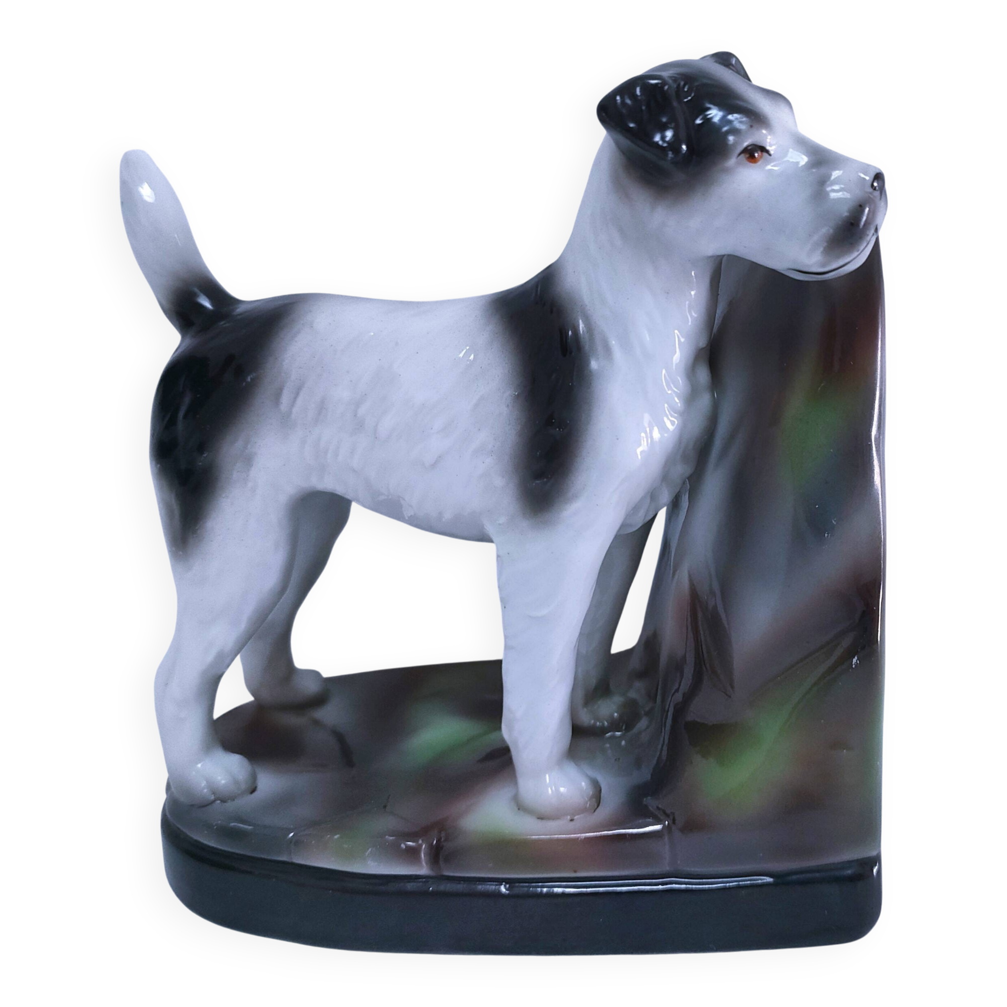 polychrome numbered porcelain fox terrier early 20th century