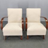Pair of Halabala Art Deco Armchairs, 1940s