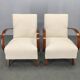 Pair of Halabala Art Deco Armchairs, 1940s