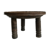 Tabouret ou sellette en bois sculpté d’un danseur art populaire asiatique