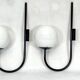 Mid-Century Italian set of three large sphere wall lamps from 60s