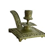 Bougeoir ancien en laiton français, bâtonnet de chambre