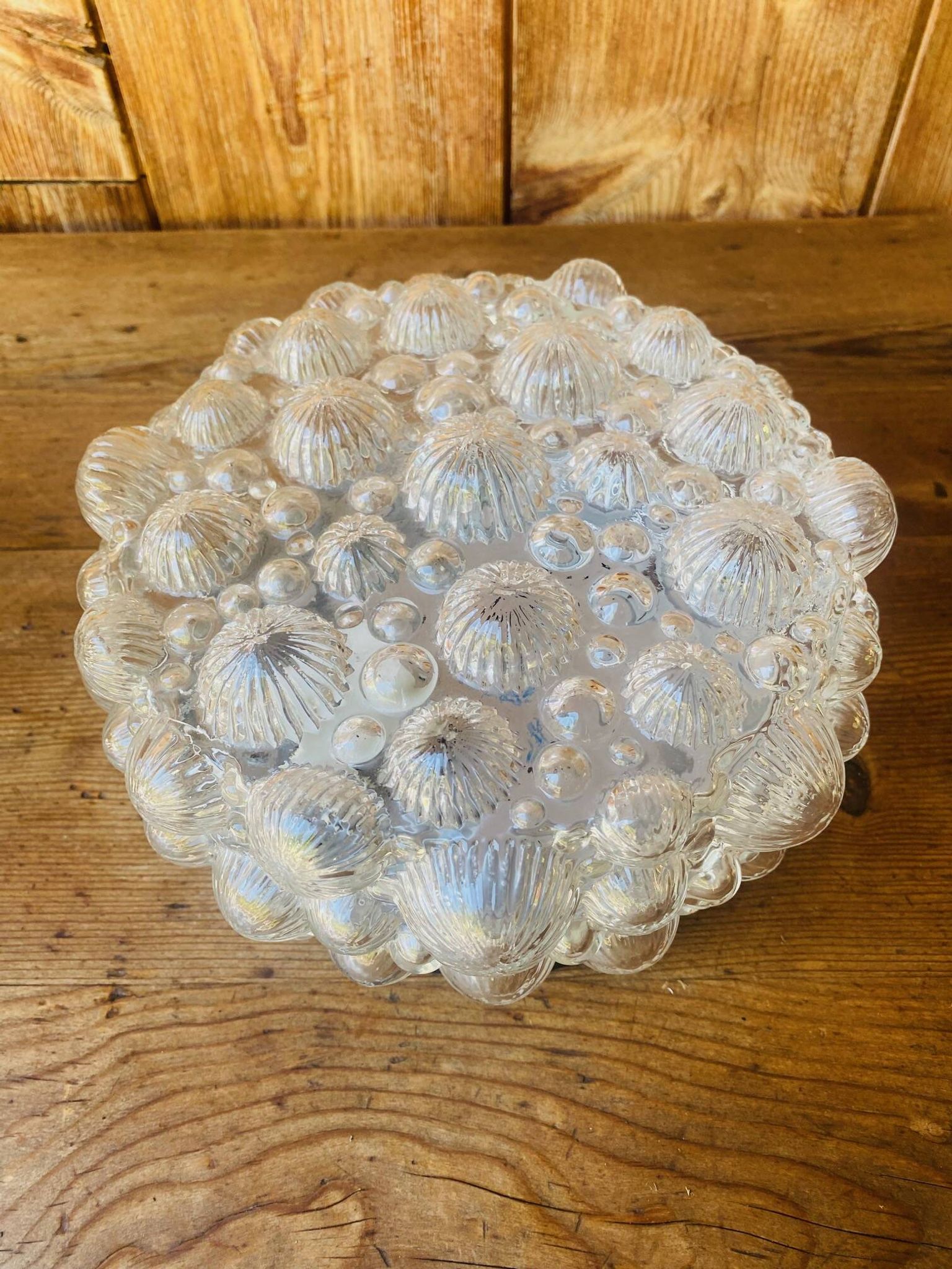 Vintage 1960s bubble glass ceiling light.