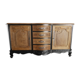 buffet in chene and metal patina black