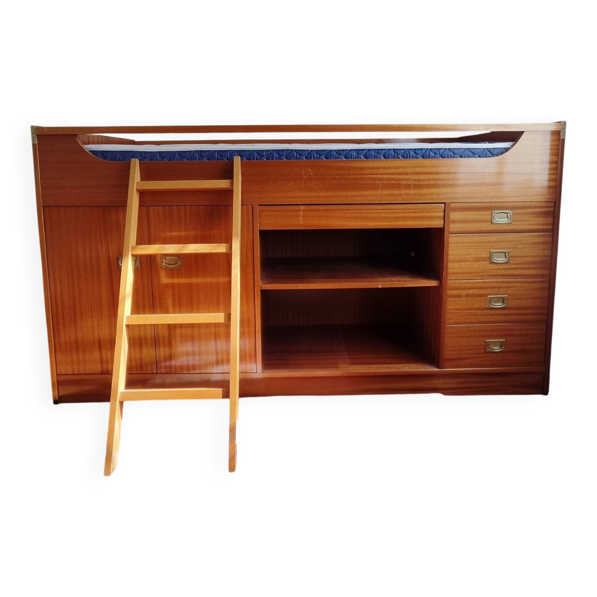 Lit compact avec bureau et rangement Vintage