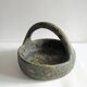 Old terracotta basket signed Campo Piano Orezza Corsican pottery Vintage 1960