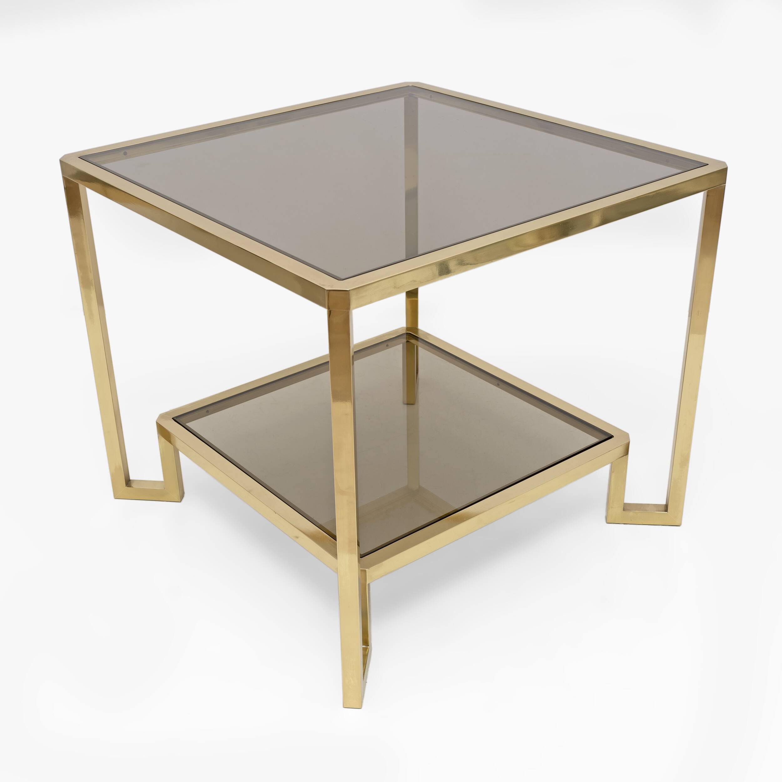 Guy Lefevre Square Brass Coffee Table for Maison Jansen, France 1970s
