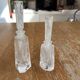 Pair of antique frosted crystal perfume bottles – Signed Charet