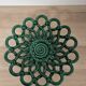 Antique woven fruit bowl in green Vallauris earthenware.