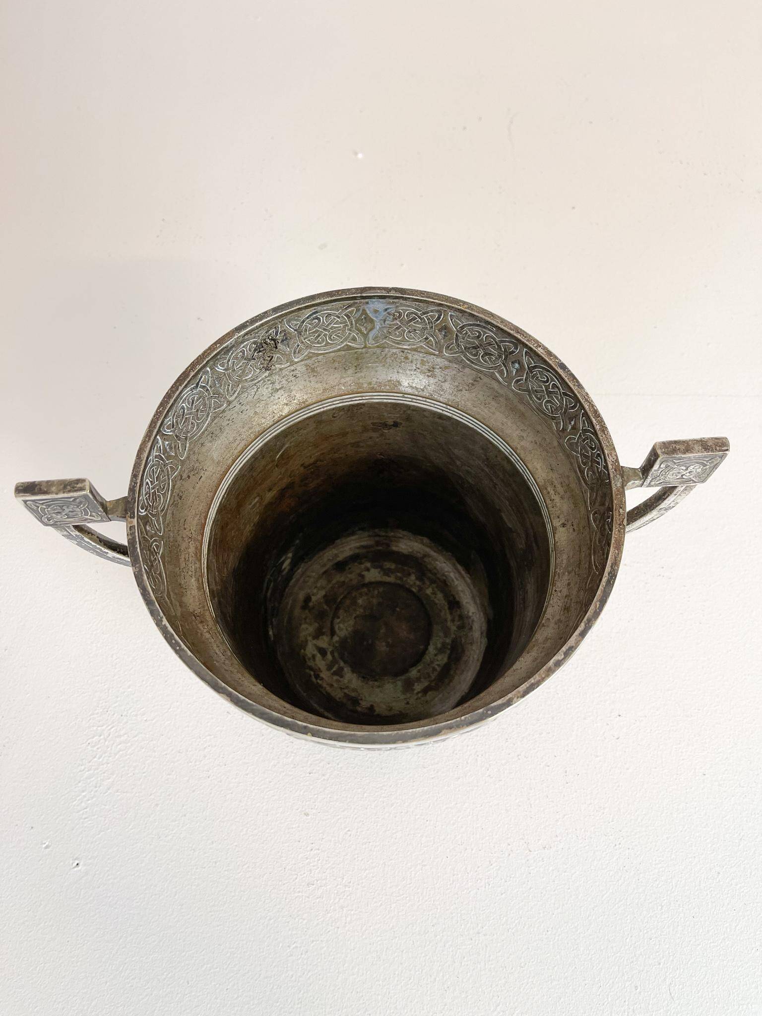 Art Deco champagne cooler with relief pattern, Sweden, 1930s