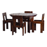 Extendable table and 5 chairs by Silvio Coppola, 1970.