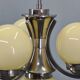 Art Deco Chrome and Opaline Glass Chandelier, 1930s