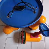 Ceiling lamp with 3 spotlights and 1 matching wall spot vintage