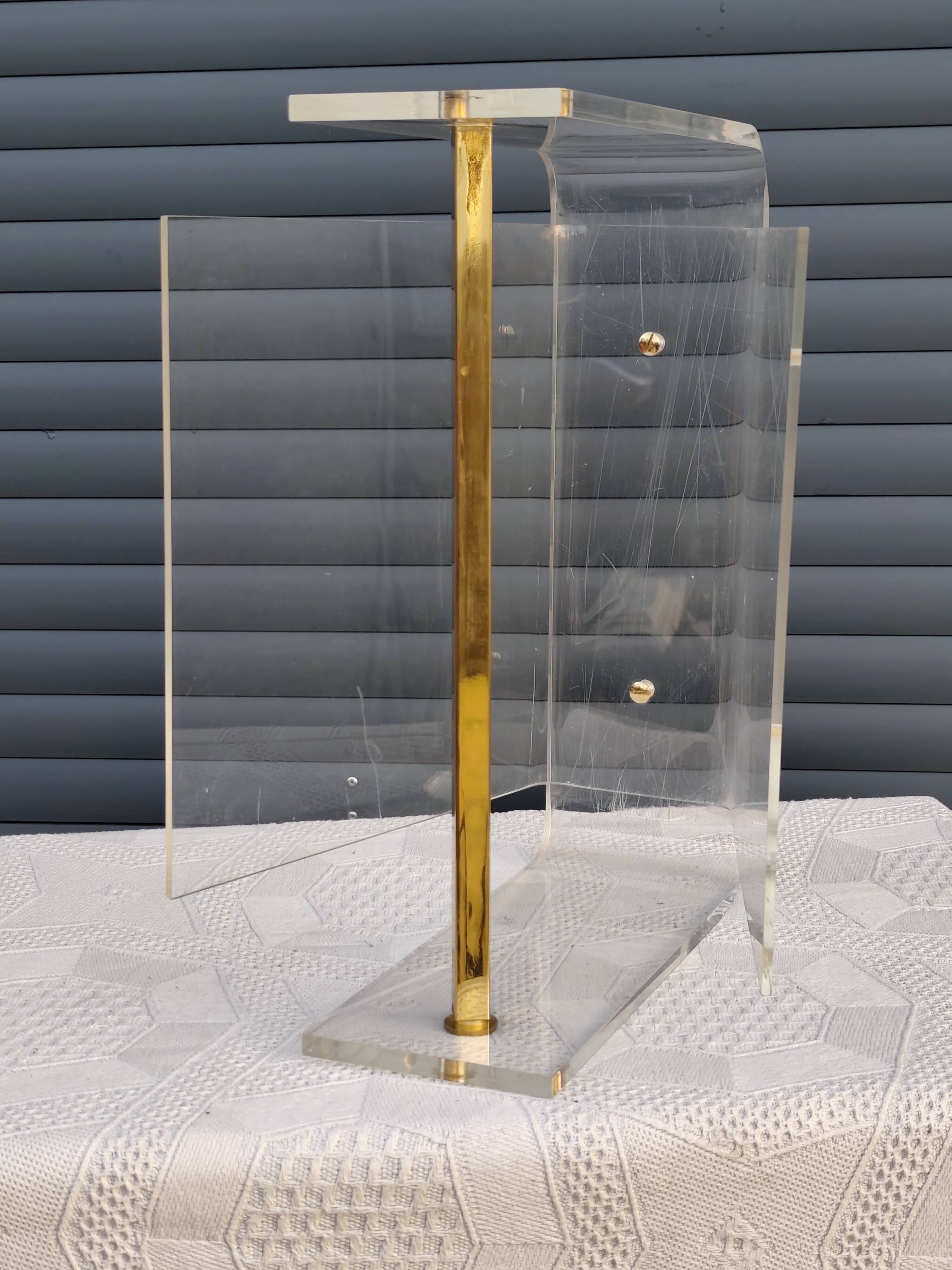 Vintage plexiglass magazine rack