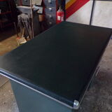 Green metal desk