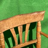 Pair german bobbin turned side chairs with rush seat