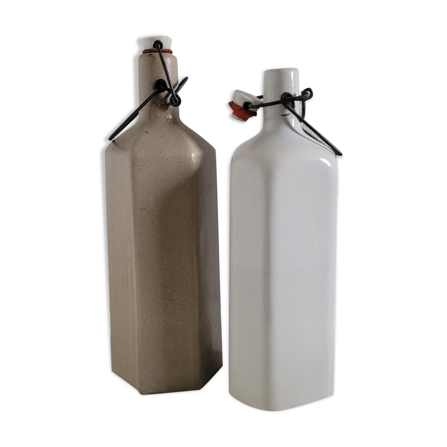 Old hexagonal sandstone bottles