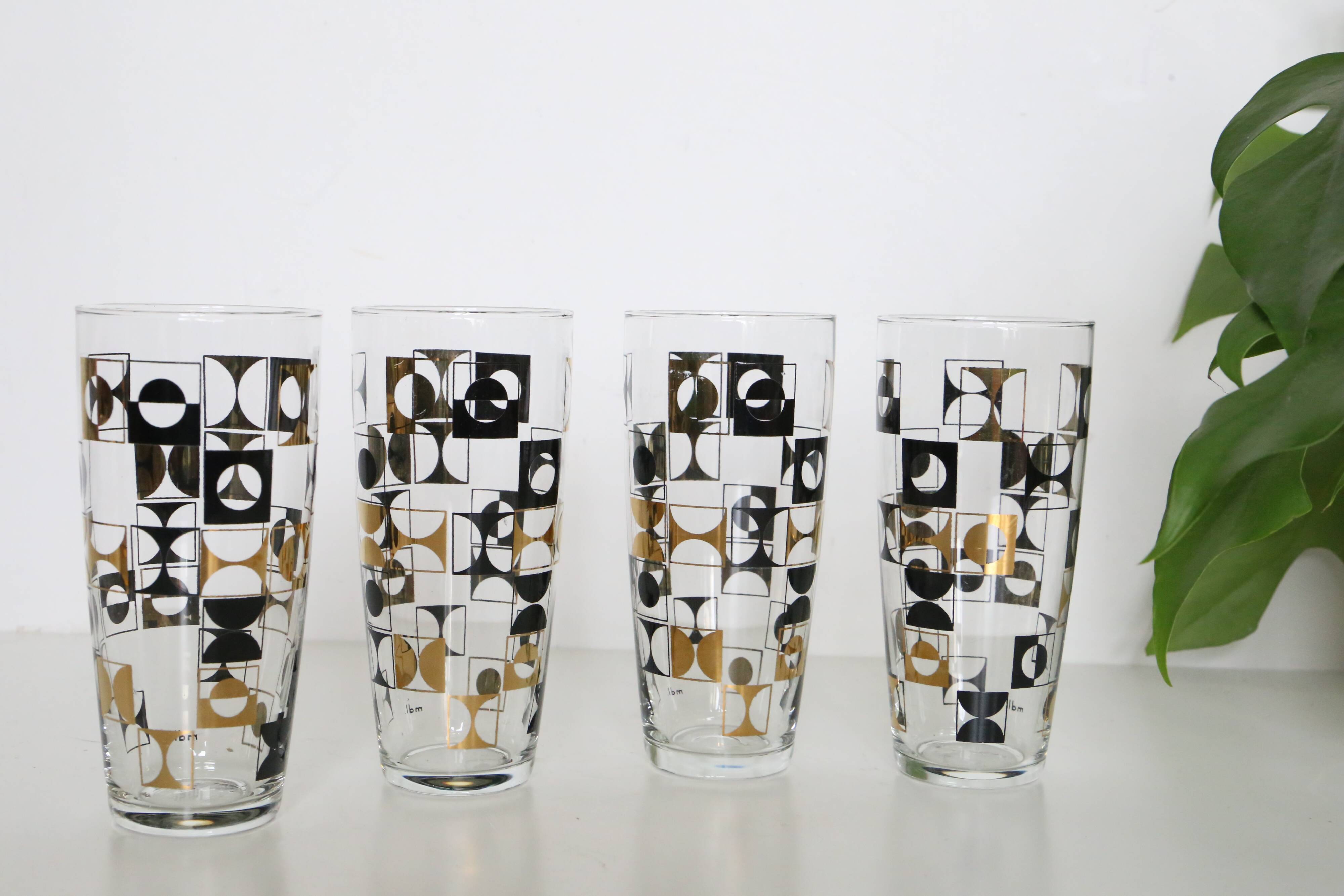 Set de 4 verres à long drink MBL années 60