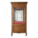 Vintage wooden display cabinet with glass shelves.