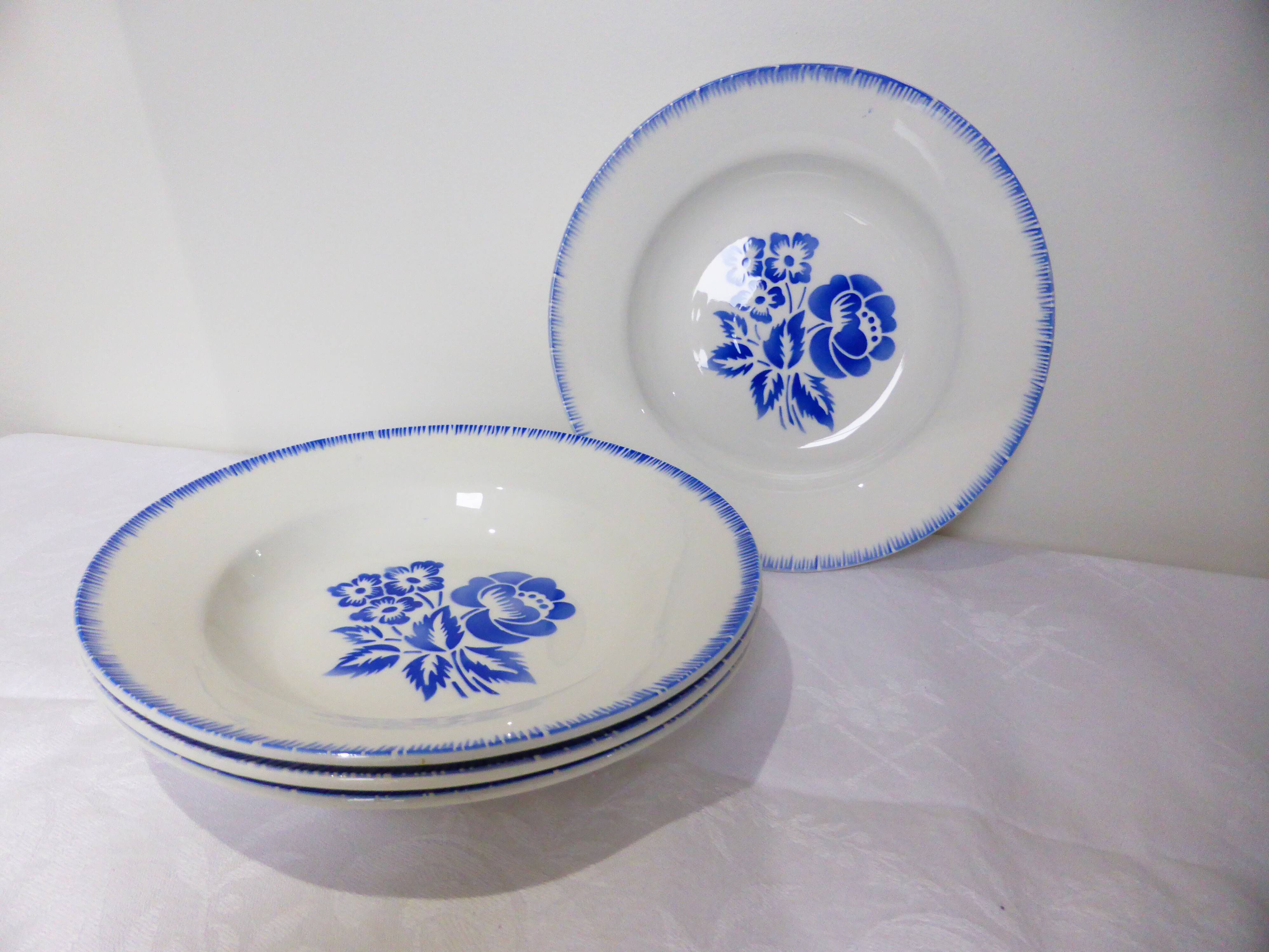 4 hollow plates of Digoin Sarreguemines model Simone 211247