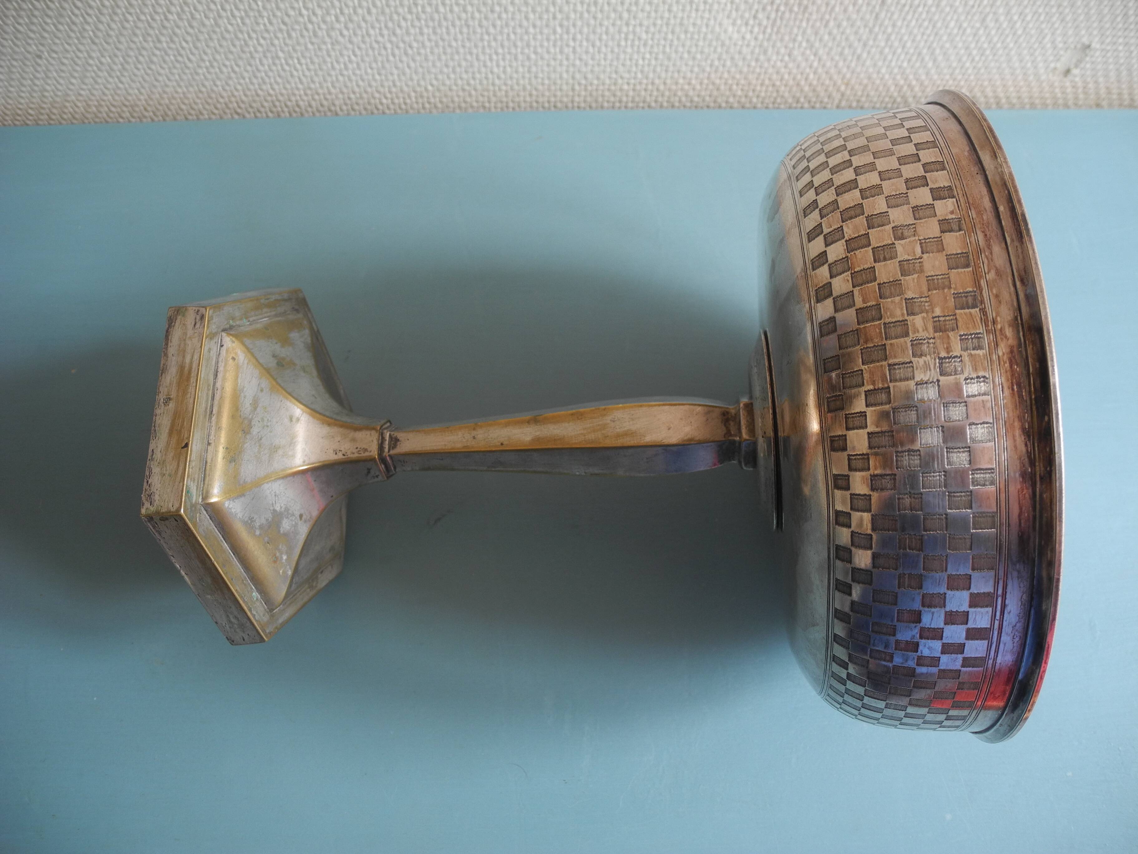 vintage centre table cup silver-plated art deco French silver metal cup