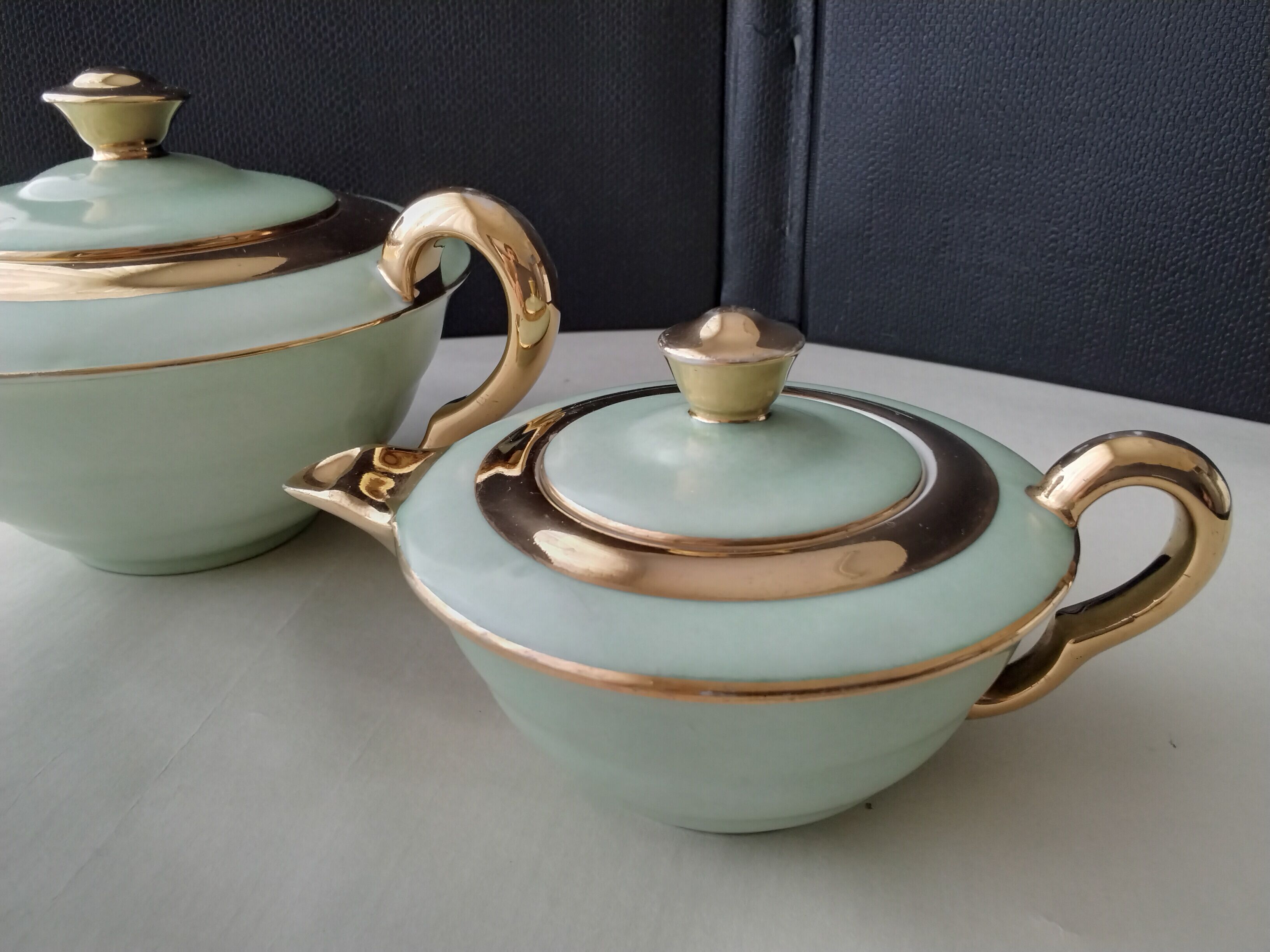 Pair of Limoges porcelain teapots
