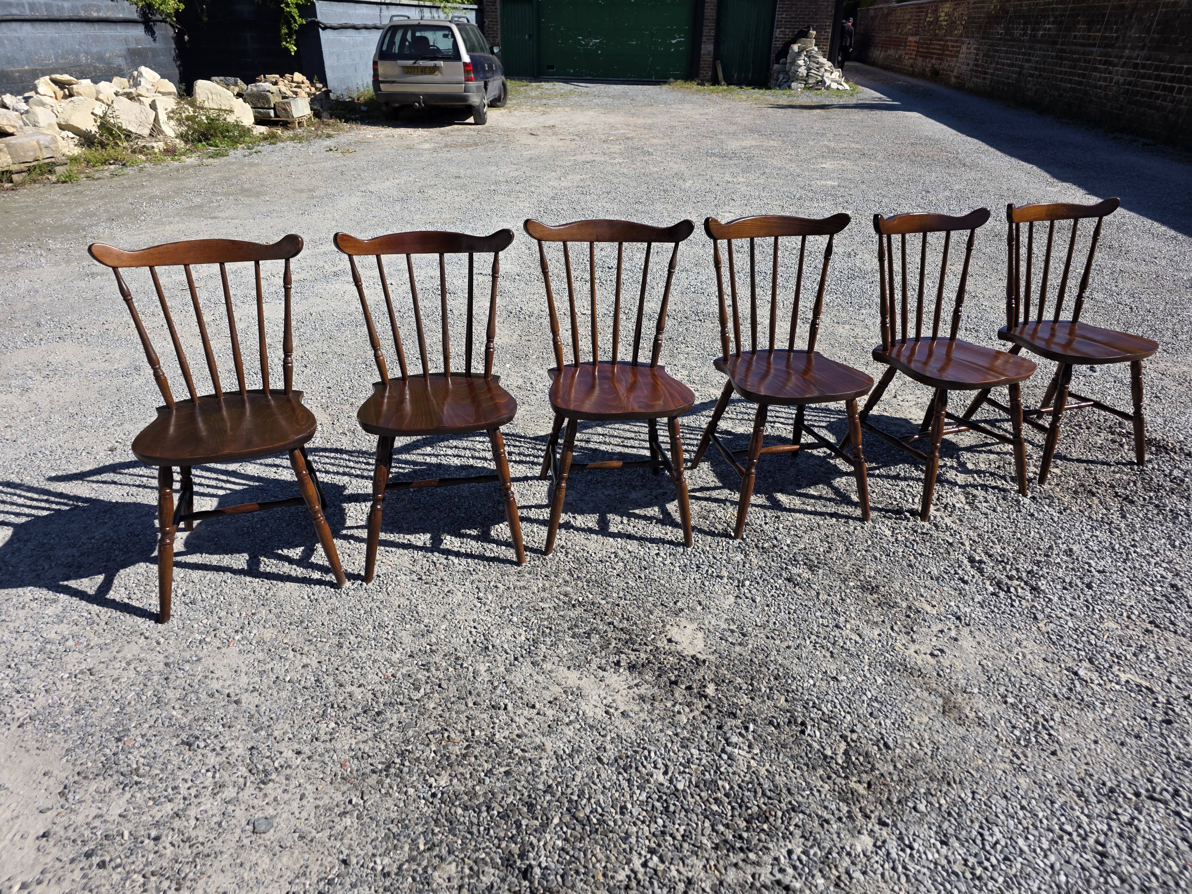 6 western beech chairs from the 1960s
