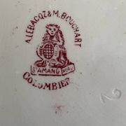 Antique serving platter in Saint-Amand earthenware (Nord)