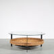 1960s Round coffee table with wicker from the Netherlands