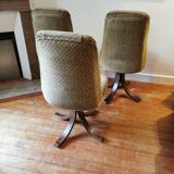 3 vintage swivel chairs