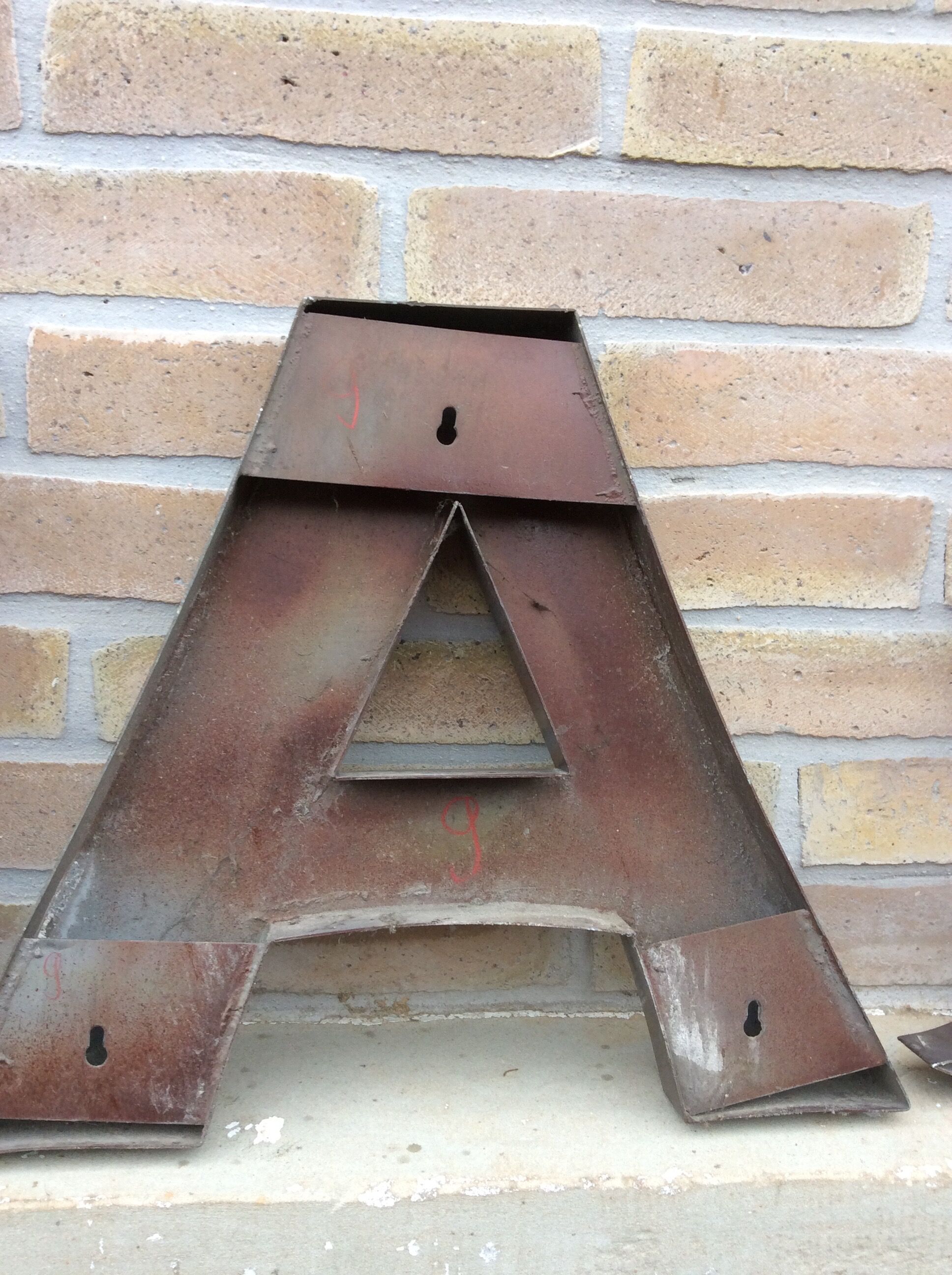 Sign Bar in vintage metallic letters 1960